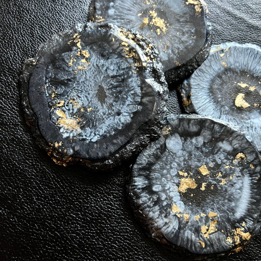 Agate Coasters | Stormy Night - Small