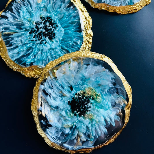 Agate Coasters | Soft Teal - Small